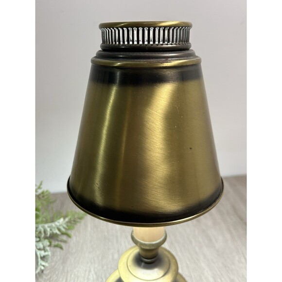 Vintage MCM Brass Toleware Accent Lamp For Vanity Nightstand 14” - Picture 2 of 13